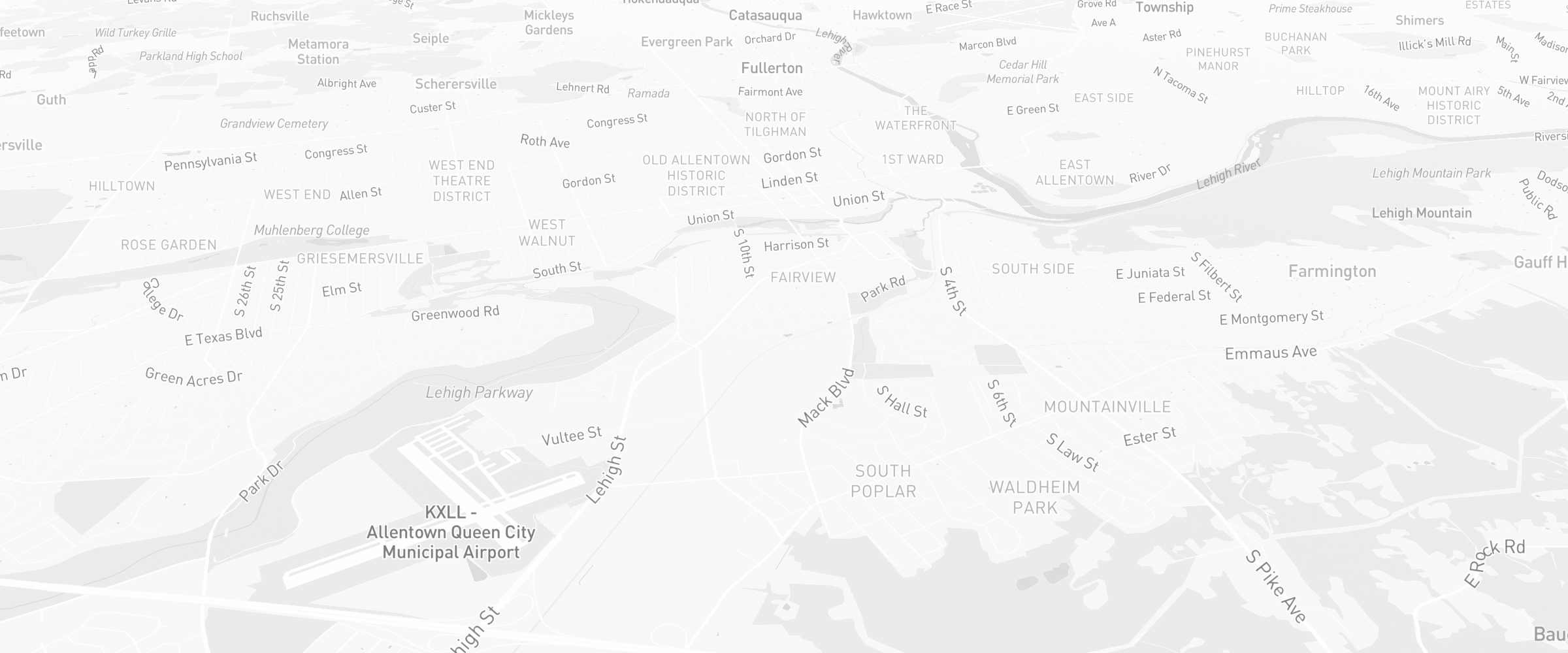 Neighborhood map of Allentown, PA — the area served by Life Insurance Agents of Allentown Group